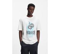 HUGO Cotton-jersey T-shirt with logo artwork - Style Noctornix, 50554368 Natural XS