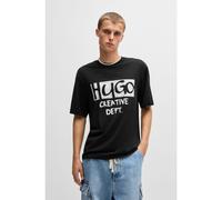 HUGO Cotton-jersey T-shirt with logo artwork - Style Nugocrea, 50533329 Black M