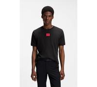HUGO Cotton-jersey T-shirt with logo label - Style Diragolino212, 50447978 Black XS