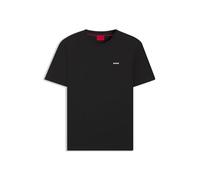 HUGO Dero222 Mens Cotton-Jersey T-Shirt with Logo Print NOS - Black 001