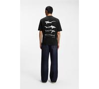 HUGO Cotton-jersey T-shirt with marine artwork - Style Nofishix, 50554370 Black XL