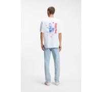 HUGO Cotton-jersey T-shirt with printed artwork - Style Nucavo, 50560040 White XS