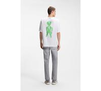 HUGO Cotton-jersey T-shirt with printed artwork - Style Nufotee, 50560048 White XS