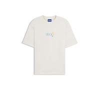 Hugo Mens Hugo Brand-Print Regular-Fit Cotton-Jersey T-Shirt Open White 2XL