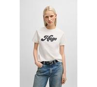 HUGO Cotton-jersey T-shirt with retro logo - Style Damacia_4, 50539101 White XS