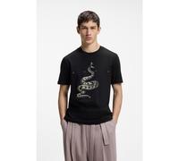 HUGO Cotton-jersey T-shirt with spaced-out logo - Style Discorb, 50557672 Black XS