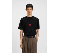 HUGO Cotton-jersey T-shirt with wax-stamp logo - Style Divis, 50546716 Black XS