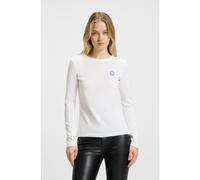 HUGO Cotton-jersey top with Happy HUGO logo badge - Style Daliria_B, 50520316 White XL