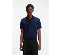 HUGO Cotton-piqué polo shirt with horizontal stripe - Style Demspolo, 50563805 Black / Dark Blue XXL