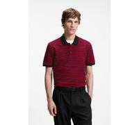 HUGO Cotton-piqué polo shirt with horizontal stripe - Style Demspolo, 50563805 Black / Red XXL