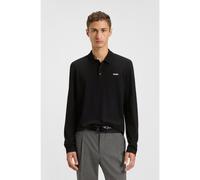 HUGO Cotton-piqué polo shirt with logo print - Style Donoslong, 50547358 Black L