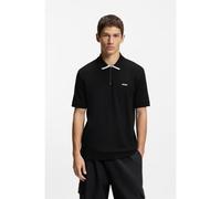 HUGO Cotton piqué polo shirt with zip neckline - Style Dalomino, 50511721 Black L