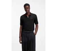 HUGO Cotton piqué polo shirt with zip neckline - Style Dalomino, 50511721 Black S
