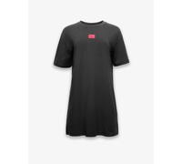 Hugo Cotton Rich Logo Label Nightdress Black