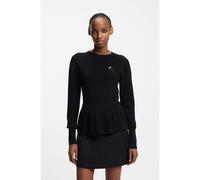 HUGO Cotton sweater with detachable floral brooch - Style Sabanna, 50554066 Black M