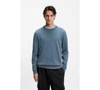 HUGO Cotton sweater with logo detail in slim fit - Style San Cassius-C2, 50553588 Blue M