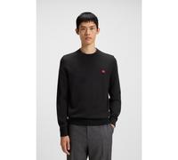 HUGO Cotton sweater with red logo label - Style San Cassius-C1, 50475083 Black XXL