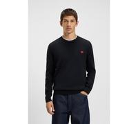 HUGO Cotton sweater with red logo label - Style San Cassius-C1, 50475083 Dark Blue XL