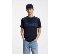 HUGO Cotton T-shirt with printed stripes - Style Dempsy, 50563796 Dark Blue XS