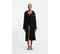 HUGO Cotton-terry dressing gown with red logo - Style TERRY_HOODED GOWN, 50502744 Black M