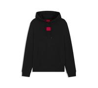 HUGO Cotton-terry Hooded Sweatshirt With Red Logo Label
