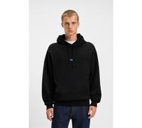 HUGO Cotton-terry hoodie with blue logo label - Style Nalonso, 50522374 Black S