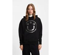 HUGO Cotton-terry hoodie with glittery Happy HUGO logo - Style Dolasa_B_2, 50550709 Black XL