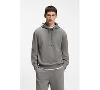 HUGO Cotton-terry hoodie with logo print - Style Dapo, 50486478 Dark Grey