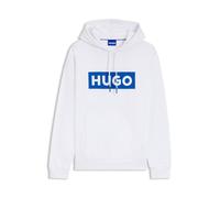 HUGO Cotton-terry hoodie with rectangle logo print - Style Nalves, 50522370 White S