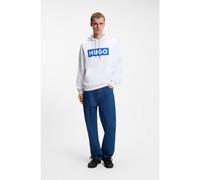 HUGO Cotton-terry hoodie with rectangle logo print - Style Nalves, 50522370 White XL