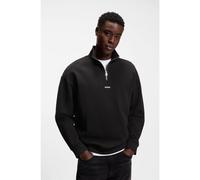 HUGO Cotton-terry logo sweatshirt with zip neck - Style Durty244, 50525881 Black S