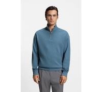 HUGO Cotton-terry logo sweatshirt with zip neck - Style Durty244, 50525881 Blue XS