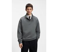 HUGO Cotton-terry logo sweatshirt with zip neck - Style Durty244, 50525881 Grey XXL