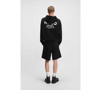 HUGO Cotton-terry loose-fit hoodie with logo details - Style Nazardo, 50510724 Black XS