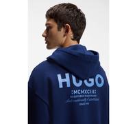 HUGO Cotton-terry loose-fit hoodie with logo details - Style Nazardo, 50510724 Dark Blue L