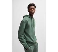 HUGO Cotton-terry relaxed-fit hoodie with logo print - Style Dapo, 50486478 Green S
