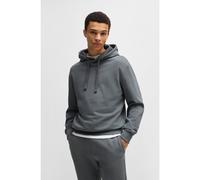 HUGO Cotton-terry relaxed-fit hoodie with logo print - Style Dapo, 50486478 Grey L