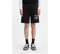 HUGO Cotton-terry shorts with artwork patch - Style Darispan, 50563466 Black L