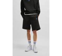 HUGO Cotton-terry shorts with logo patch - Style Nasensio, 50522364 Black M