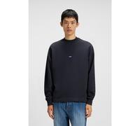 HUGO Cotton-terry sweatshirt with blue logo patch - Style Nedro, 50522359 Dark Blue XXXL