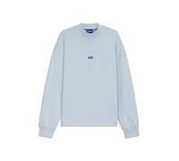 HUGO Cotton-terry sweatshirt with blue logo patch - Style Nedro, 50522359 Light Blue XS