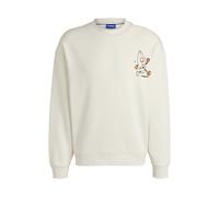HUGO Cotton-terry sweatshirt with Happy HUGO logo - Style Nigotil, 50539702 White S