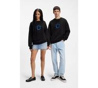 HUGO Cotton-terry sweatshirt with Happy HUGO - Style Nucavex, 50560062 Black XS