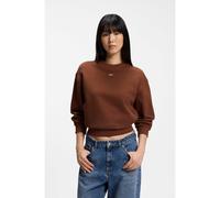 HUGO Cotton-terry sweatshirt with logo badge - Style Delessa_B_1, 50534344 Brown XL