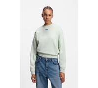 HUGO Cotton-terry sweatshirt with logo badge - Style Delessa_B_1, 50534344 Light Green XL