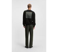 HUGO Cotton-terry sweatshirt with split logo - Style Dusplited, 50542847 Black S