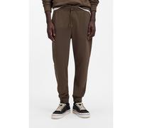 HUGO Cotton-terry tracksuit bottoms with logo patch - Style Napin, 50522372 Dark Brown XL