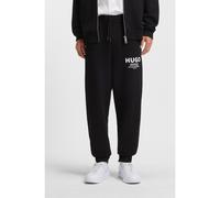 HUGO Cotton-terry tracksuit bottoms with logo print - Style Nevez, 50510734 Black XXL