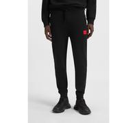 HUGO Cotton-terry tracksuit bottoms with red logo label - Style Doak212, 50447963 Black XS