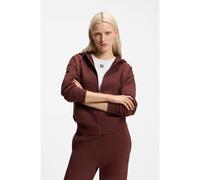 HUGO Cotton-terry zip-up hoodie with stacked-logo embroidery - Style Dalfine, 50535240 Brown XS